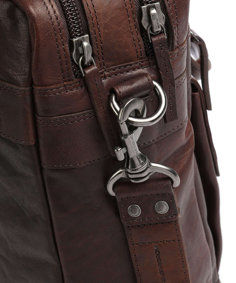 Spikes & Sparrow Bronco Briefcase dark brown