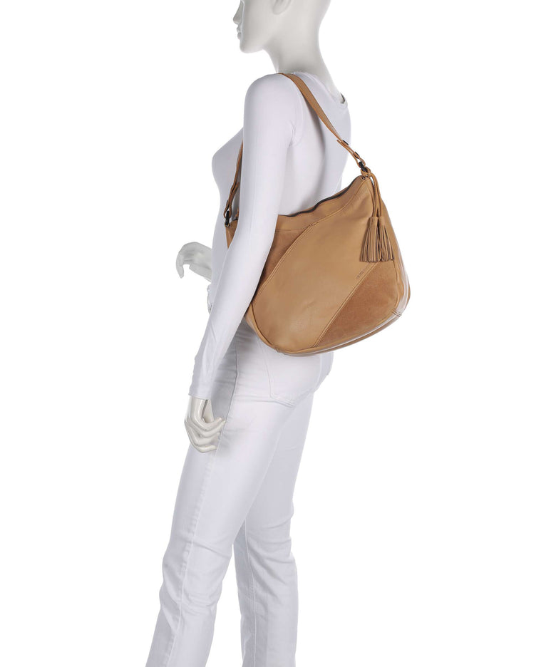 Spikes & Sparrow Suede Mix Natalia Hobo bag camel