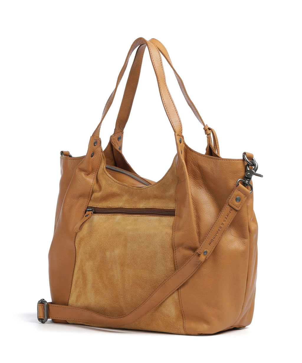 Spikes & Sparrow Suede Mix Ryana Tote bag tan