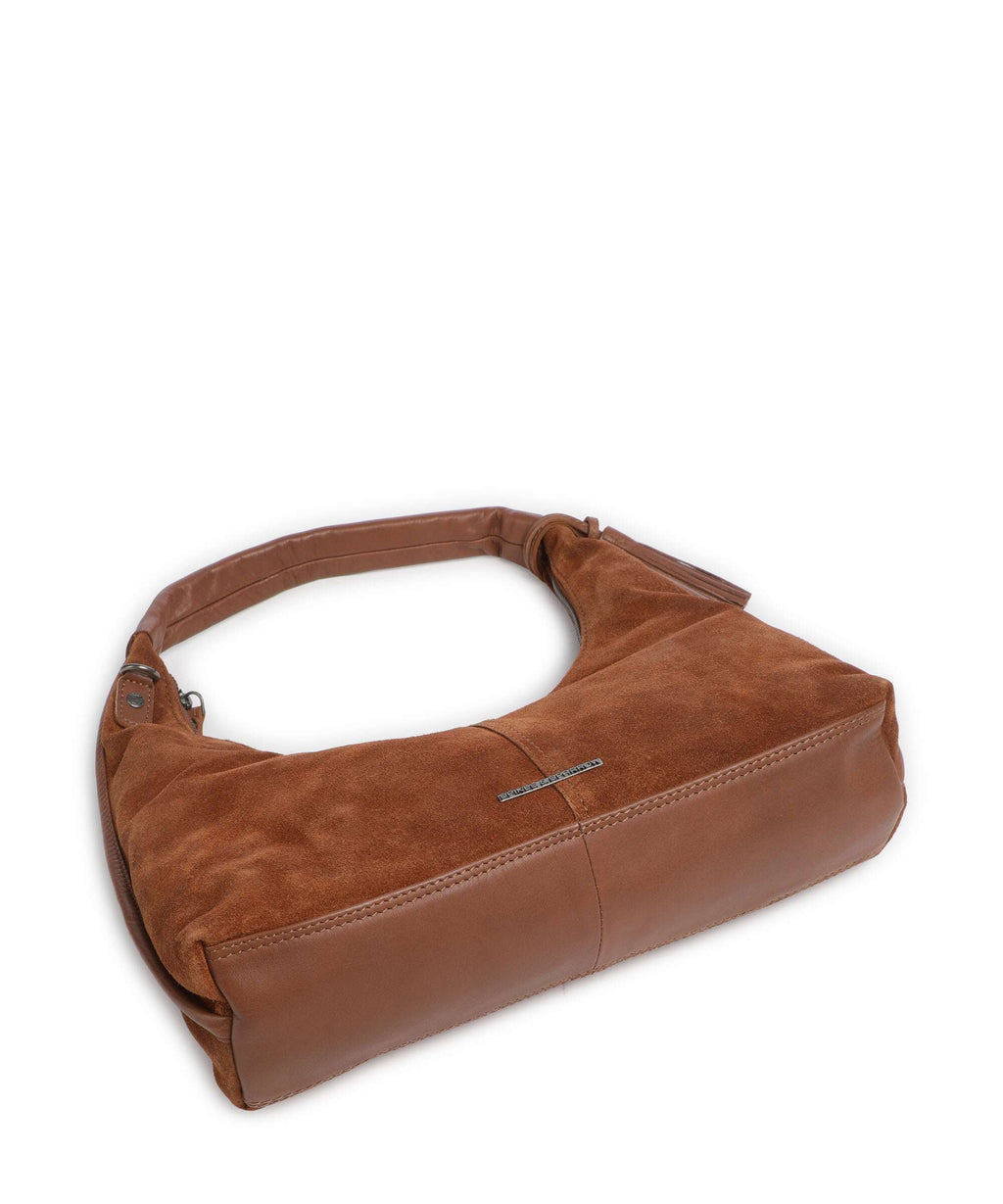 Spikes & Sparrow Suede Mix Gwyn Hobo bag mocca