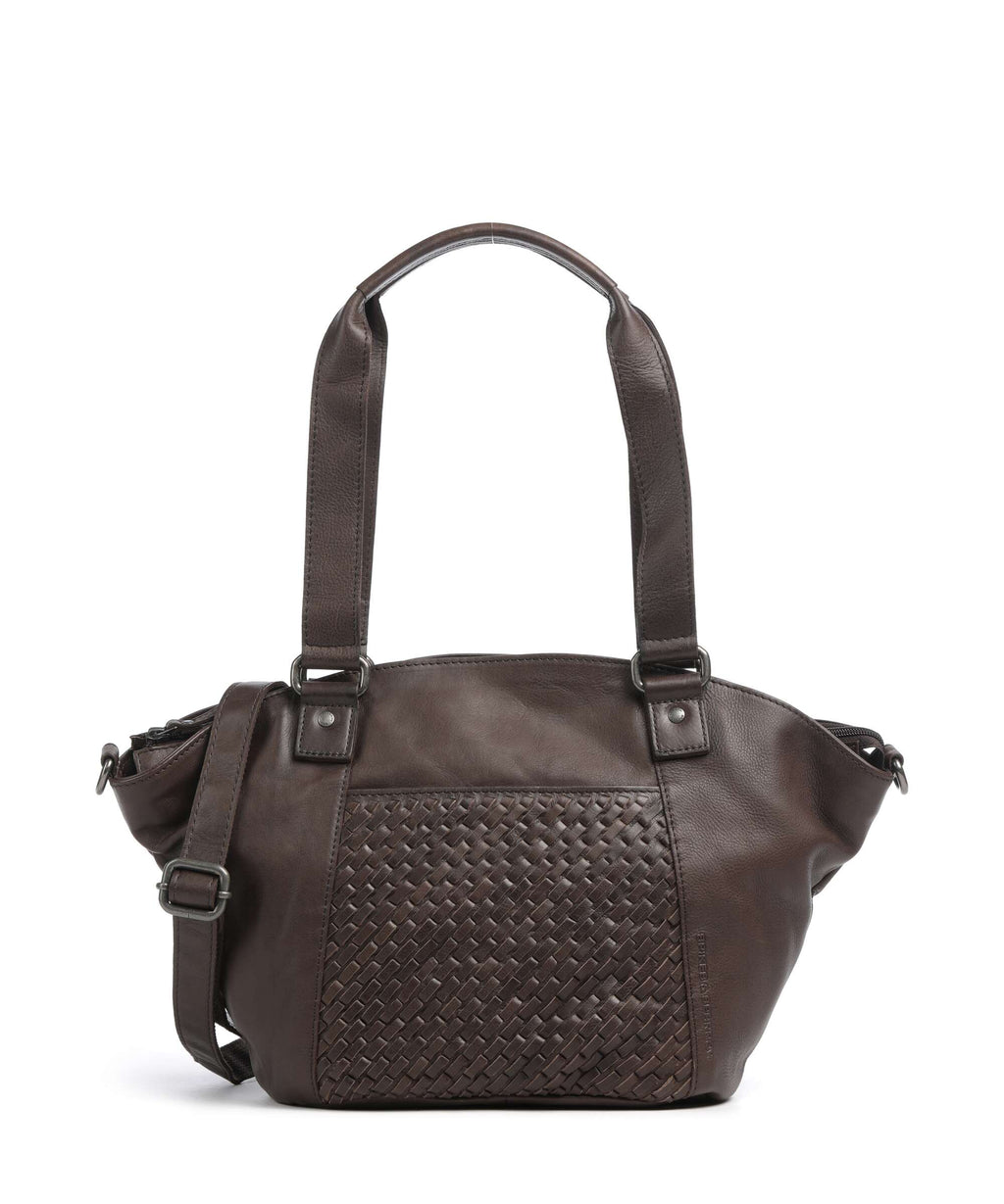 Spikes & Sparrow Woven Patty Hobo bag dark brown