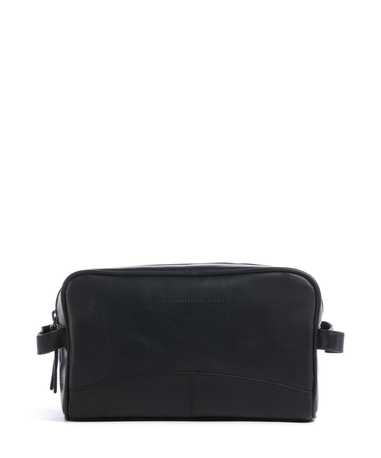 The Chesterfield Brand Cow Wax Pull Up Stacey Toiletry bag black