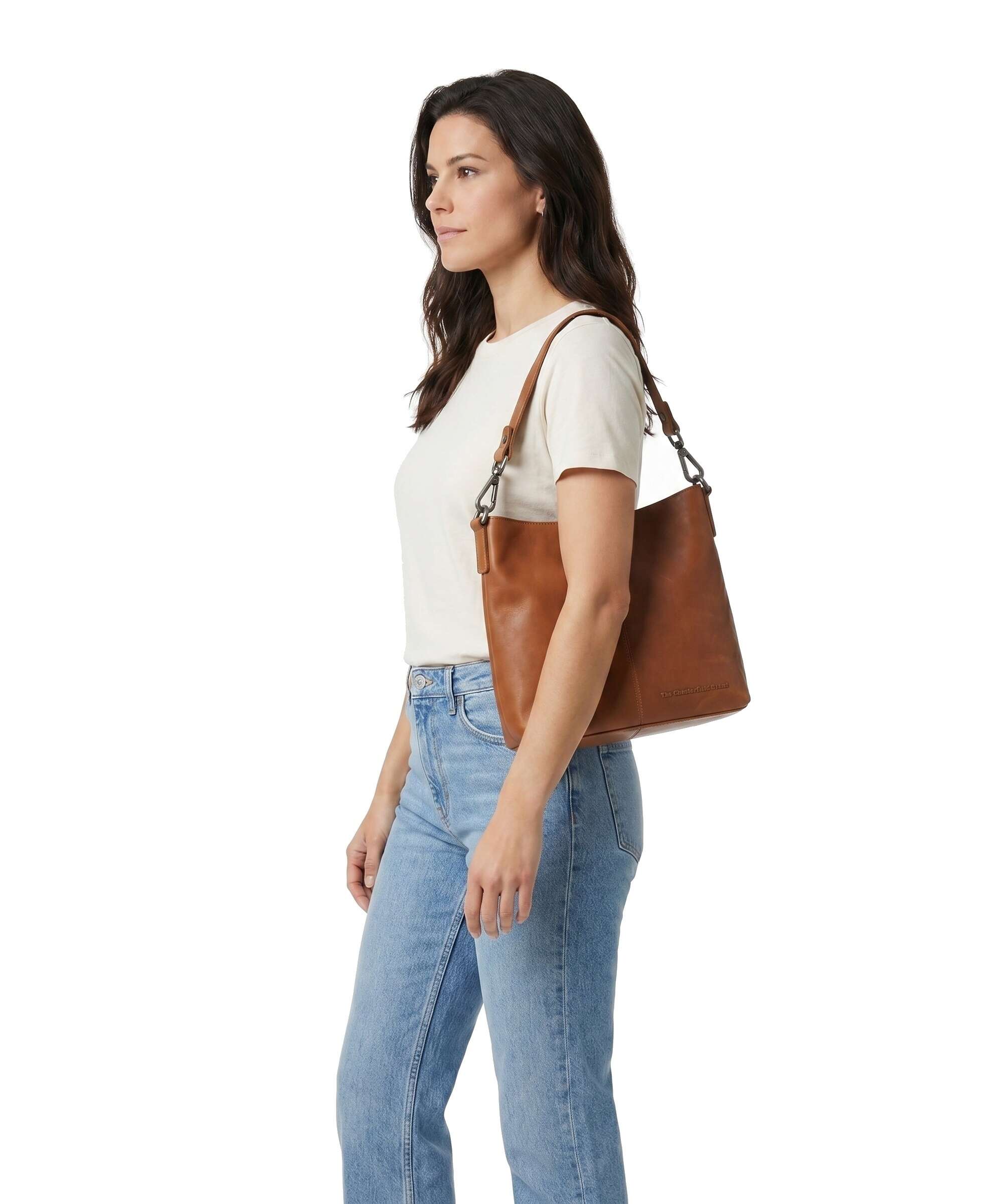 The Chesterfield Brand Wax Pull Up Cow Jen Hobo bag cognac