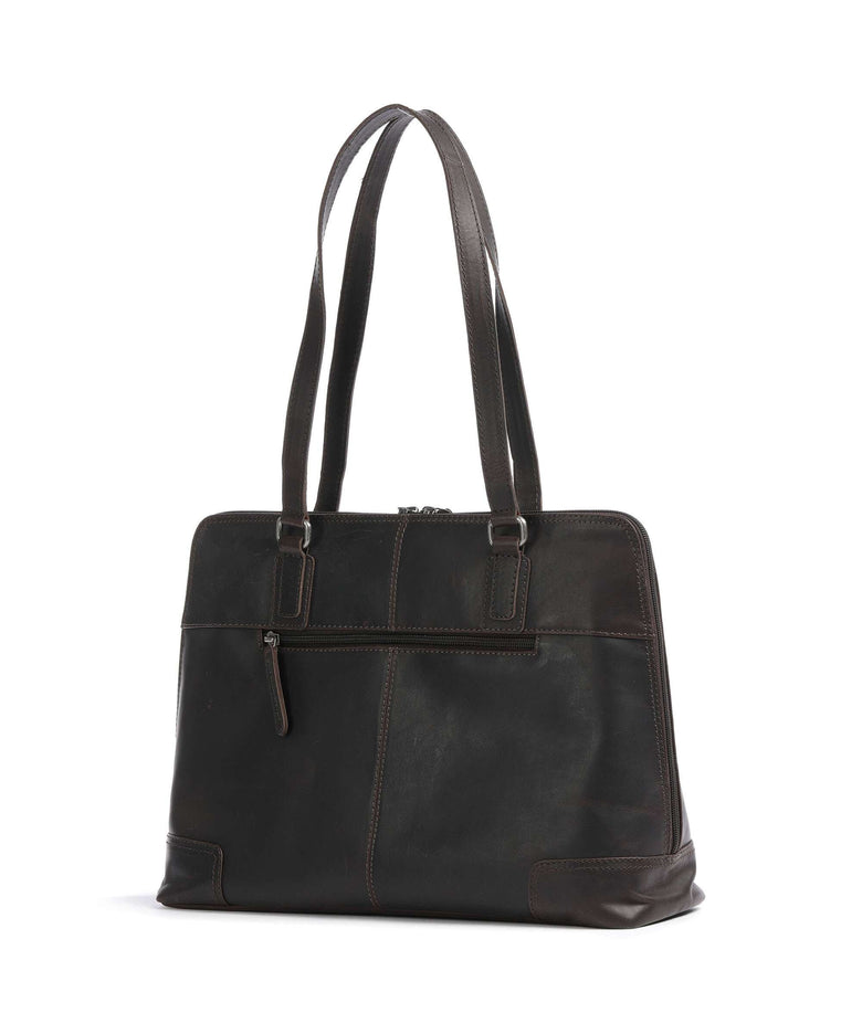 The Chesterfield Brand Cow Wax Pull Up Lugano Tote bag brown