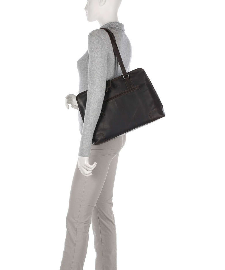 The Chesterfield Brand Cow Wax Pull Up Lugano Tote bag brown