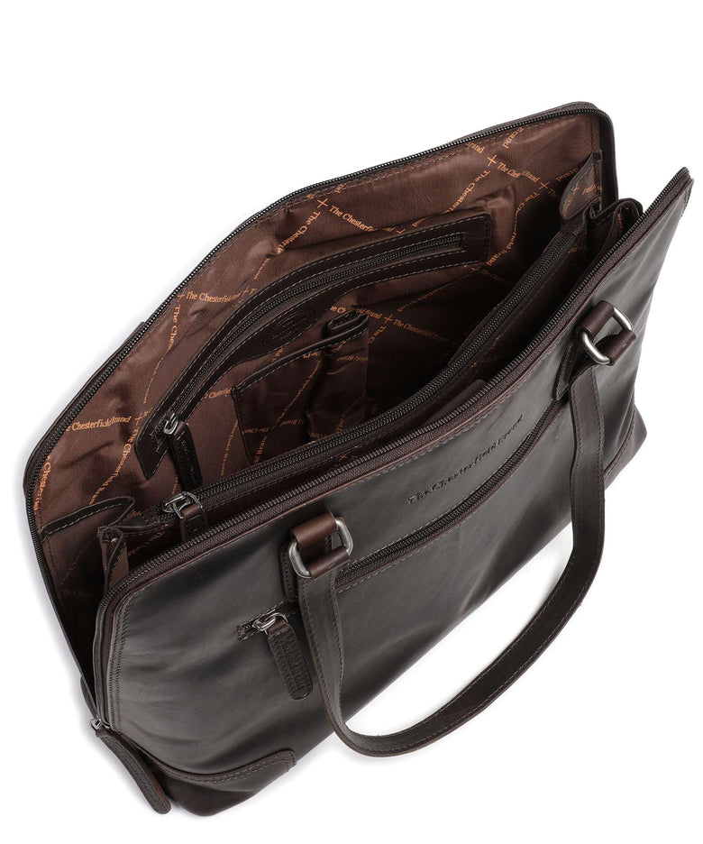 The Chesterfield Brand Cow Wax Pull Up Lugano Tote bag brown