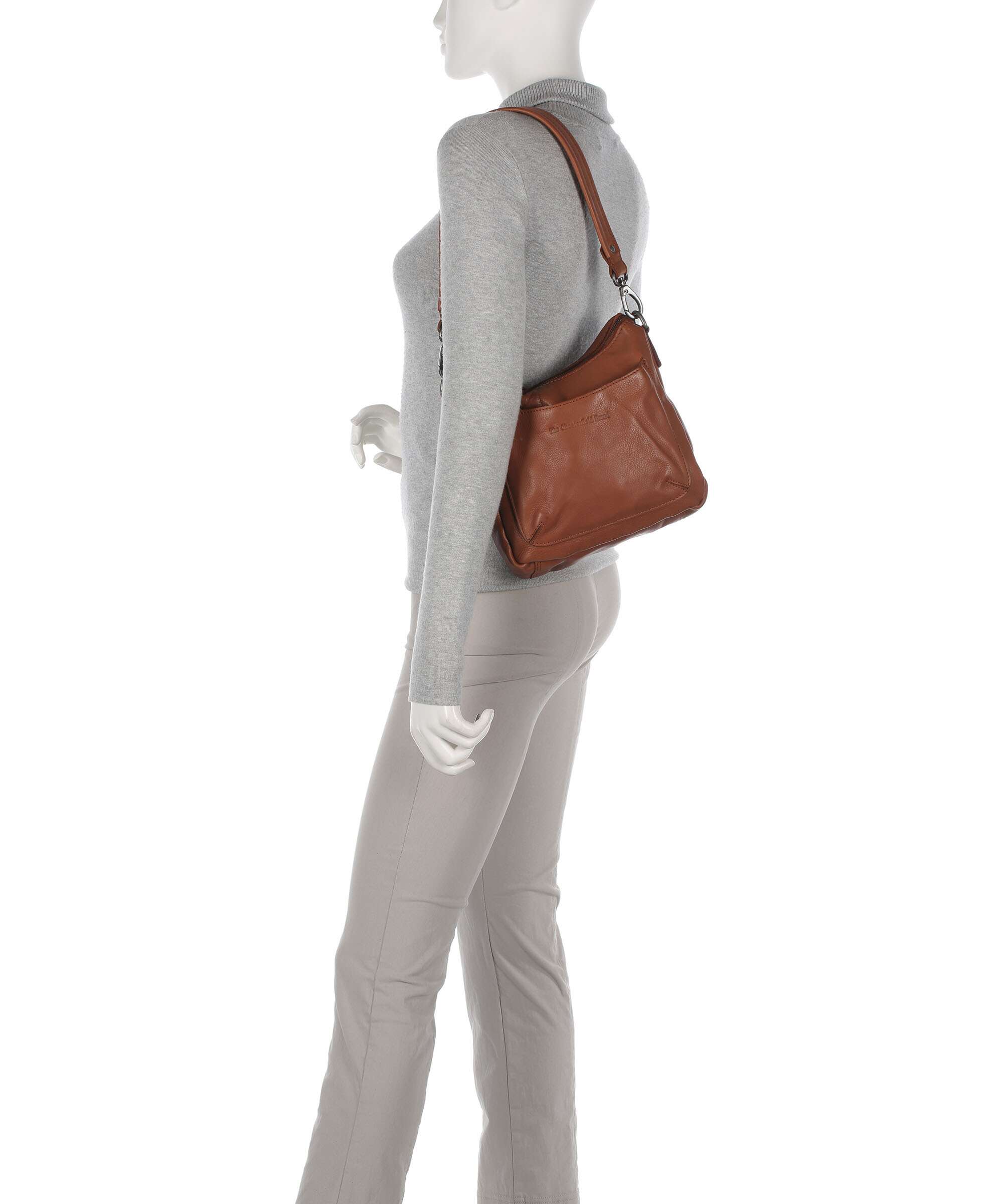 The Chesterfield Brand Washed Waxed Cow Caroline Shoulder bag cognac