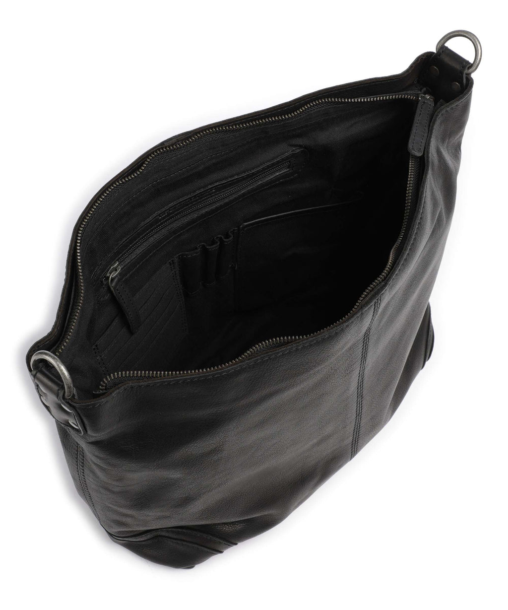 The Chesterfield Brand Washed Waxed Cow Bolivia Hobo bag black