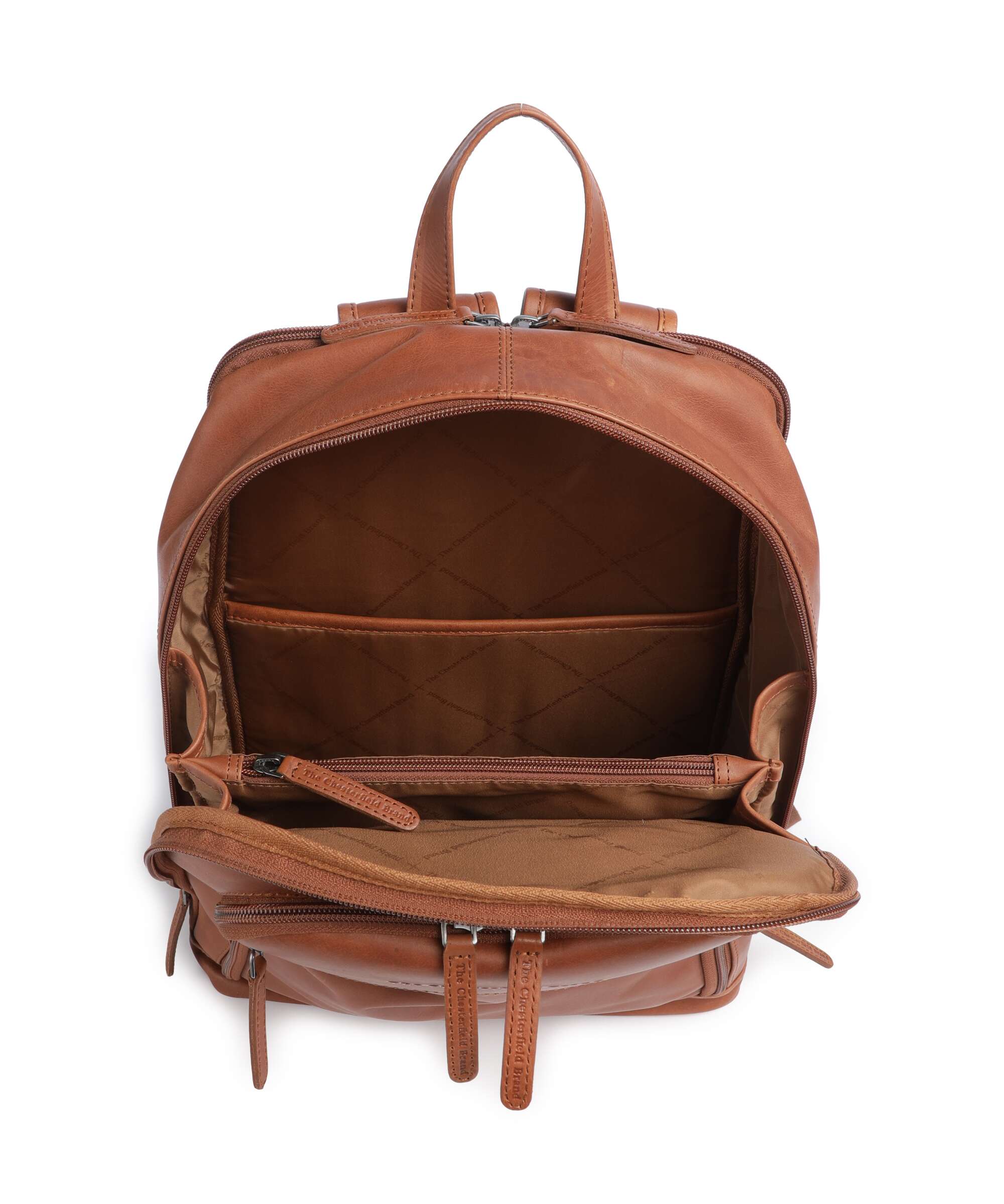 The Chesterfield Brand Cow Wax Pull Up Detroit Backpack cognac