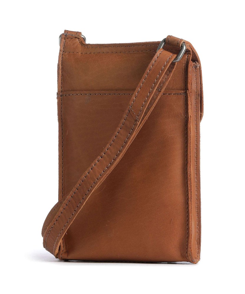 The Chesterfield Brand Cow Wax Pull Up Nebra Phone bag cognac