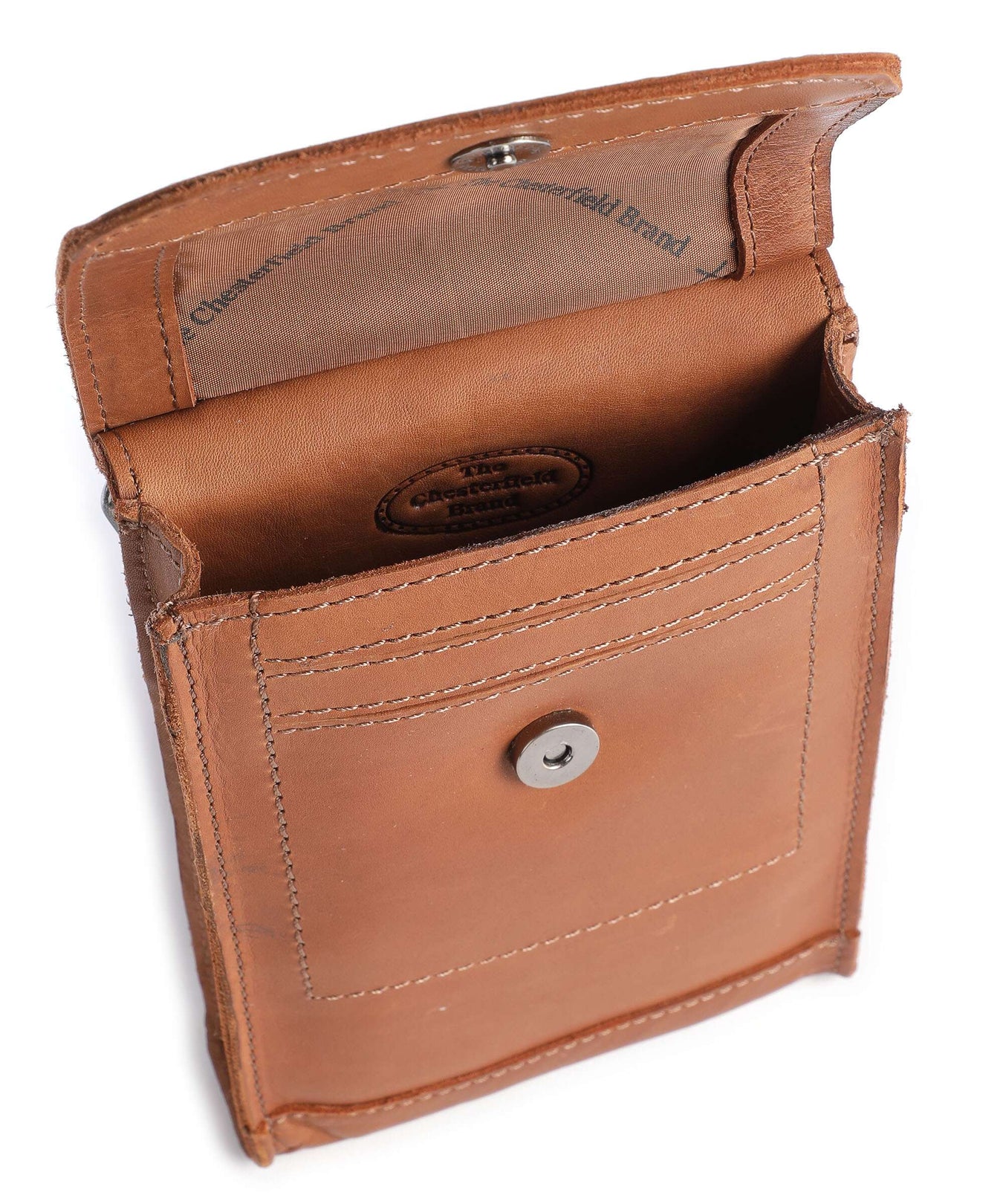 The Chesterfield Brand Cow Wax Pull Up Nebra Phone bag cognac