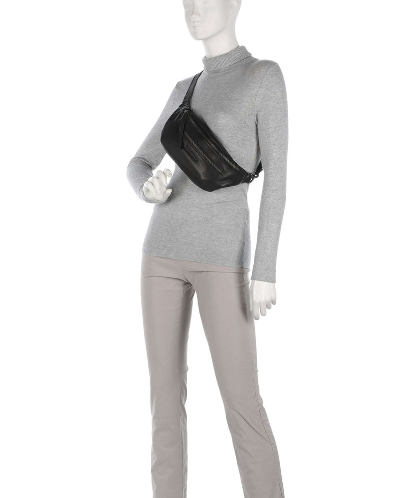 The Chesterfield Brand Washed Waxed Cow Severo Fanny pack black