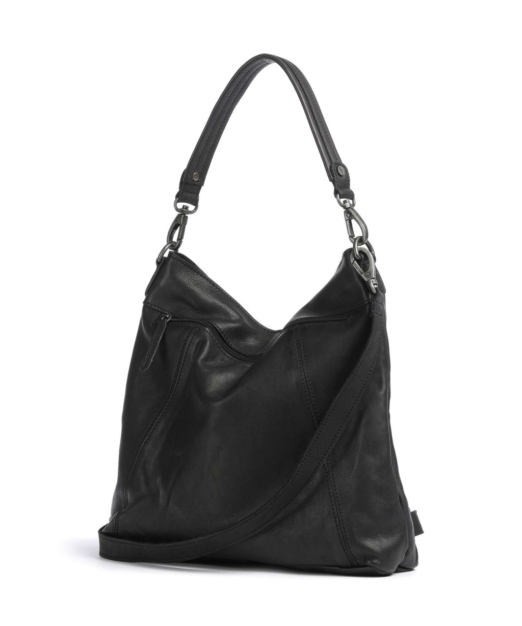The Chesterfield Brand Washed Waxed Cow Sintra Hobo bag black
