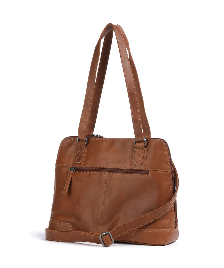 The Chesterfield Brand Cow Wax Pull Up Belgrado Shoulder bag cognac