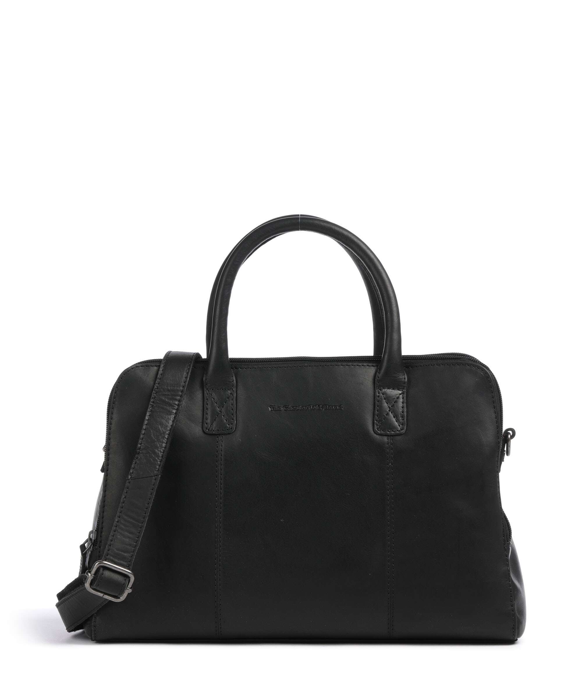 The Chesterfield Brand Cow Wax Pull Up Layton Handbag black
