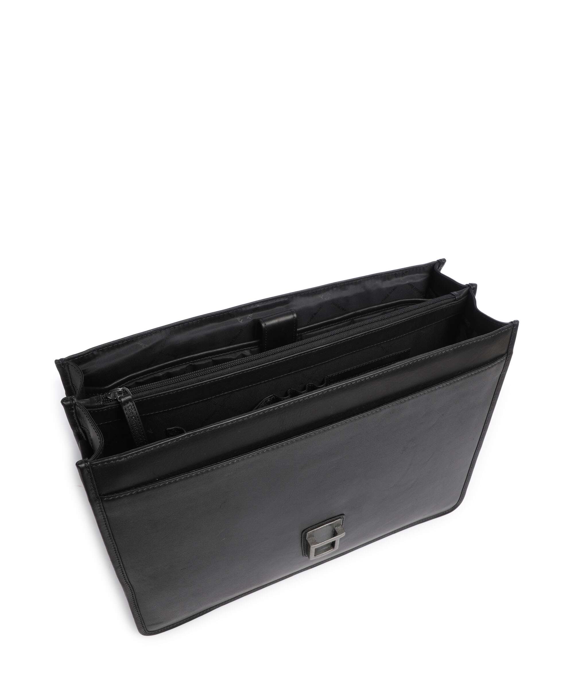 The Chesterfield Brand Cow Wax Pull Up Glenwood Briefcase black