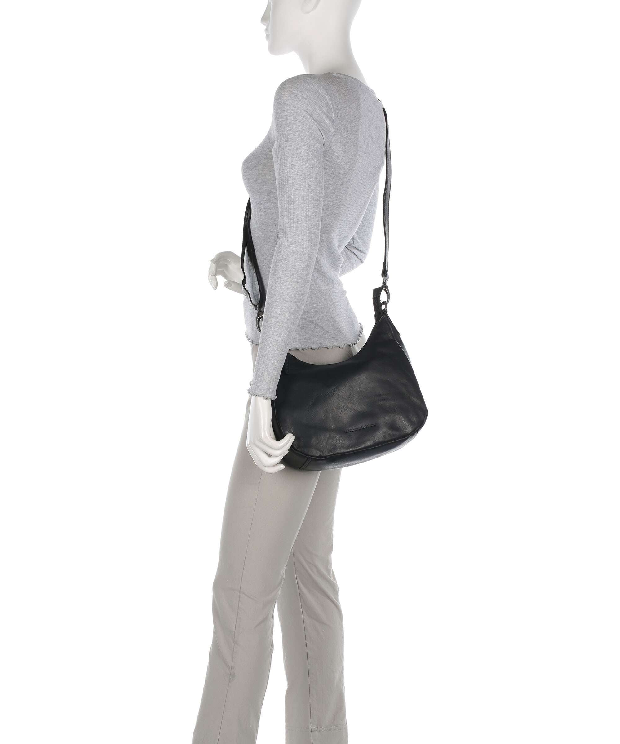 The Chesterfield Brand Wax Pull Up Cow Alexandria Shoulder bag black