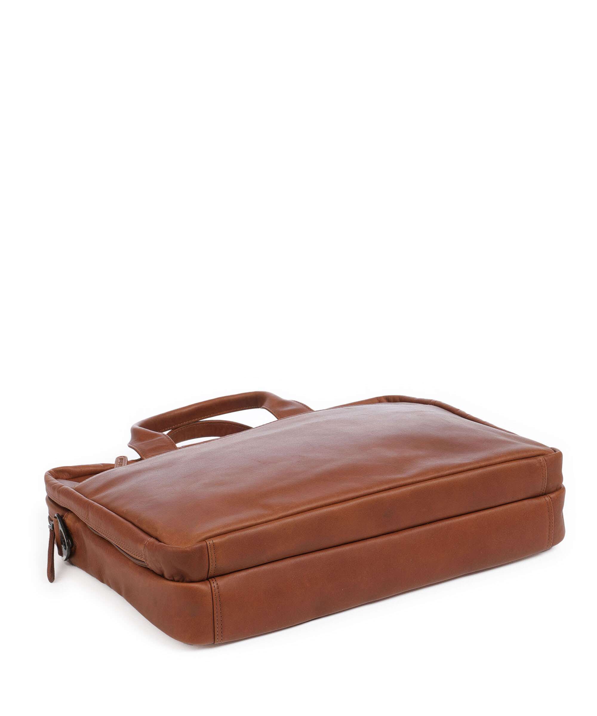 The Chesterfield Brand Cow Wax Pull Up Frazer Briefcase cognac