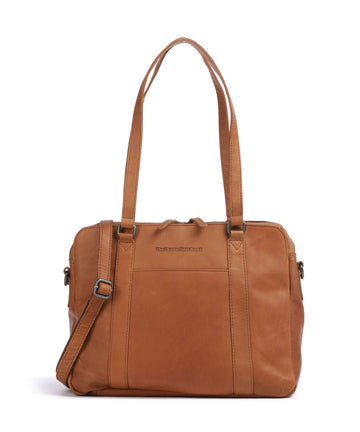 The Chesterfield Brand Cow Wax Pull Up Pretoria Sac porté épaule cognac