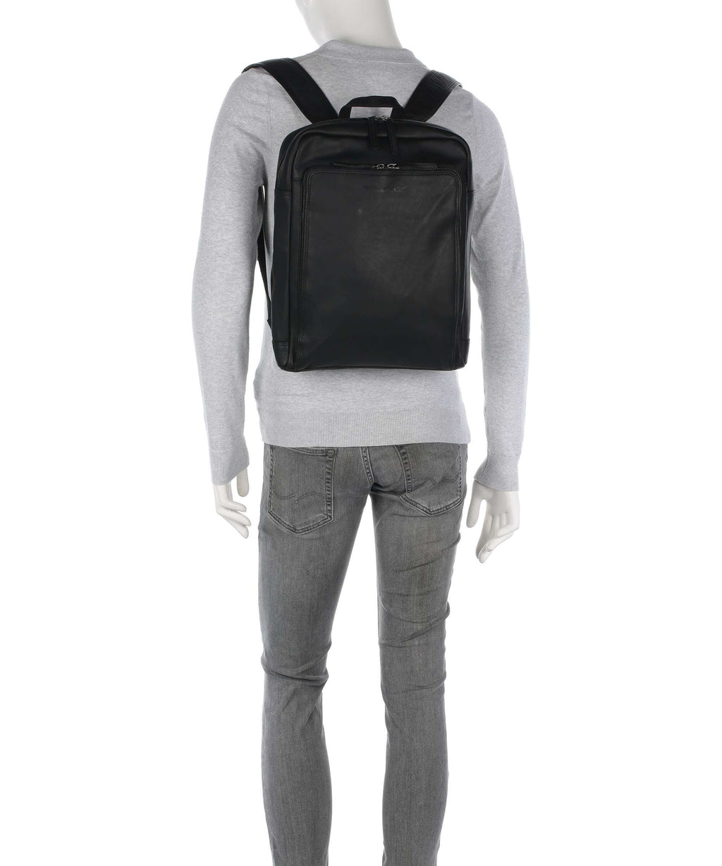 The Chesterfield Brand Wax Pull Up Cow Jasper Backpack black