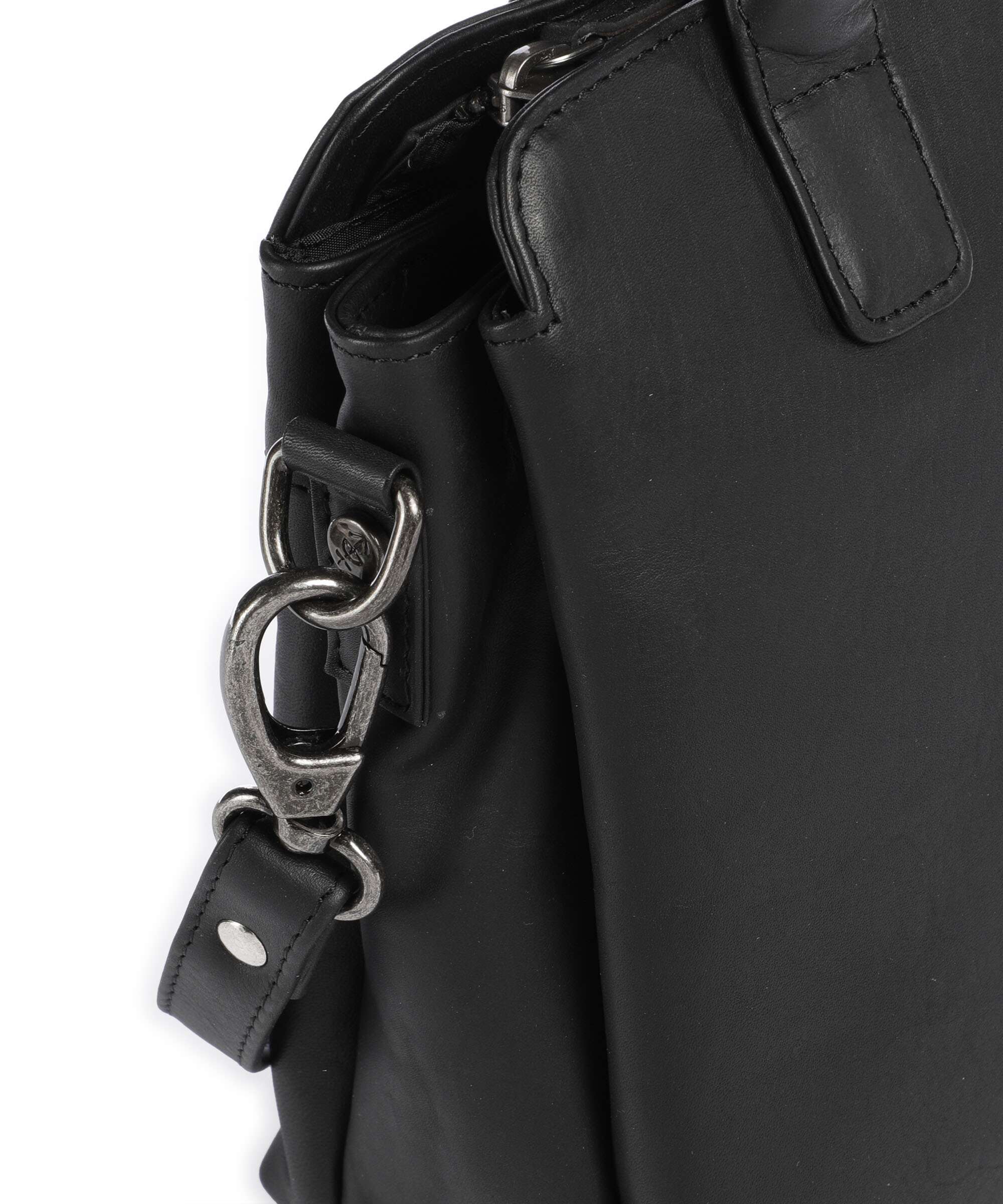 The Chesterfield Brand Wax Pull Up Cow Hermosa Handbag black