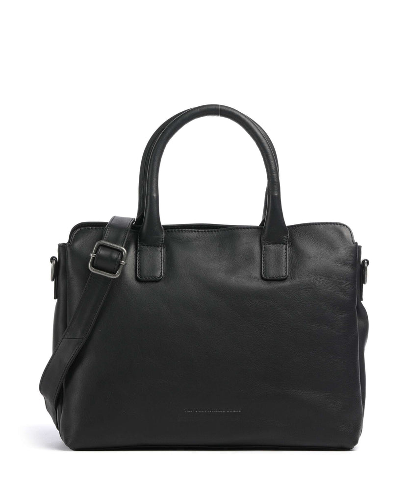 The Chesterfield Brand Wax Pull Up Cow Valmonte Handbag black