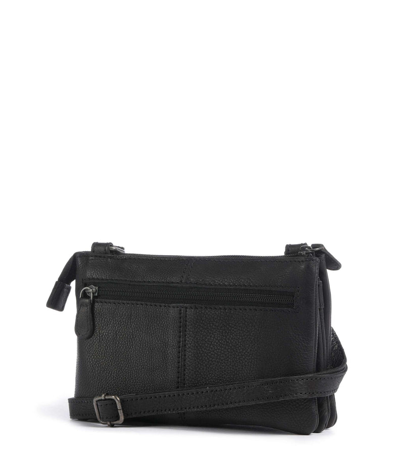 The Chesterfield Brand Washed Waxed Cow Osaka Crossbody bag black