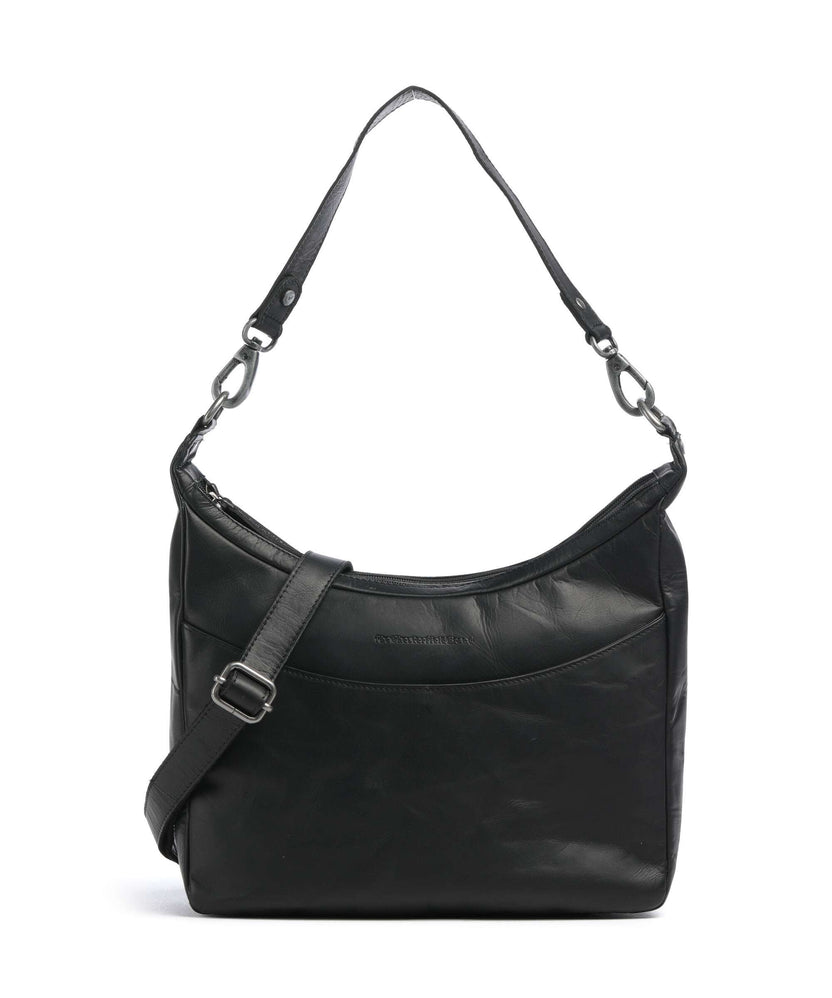 The Chesterfield Brand Wax Pull Up Cow Olvia Hobo bag black