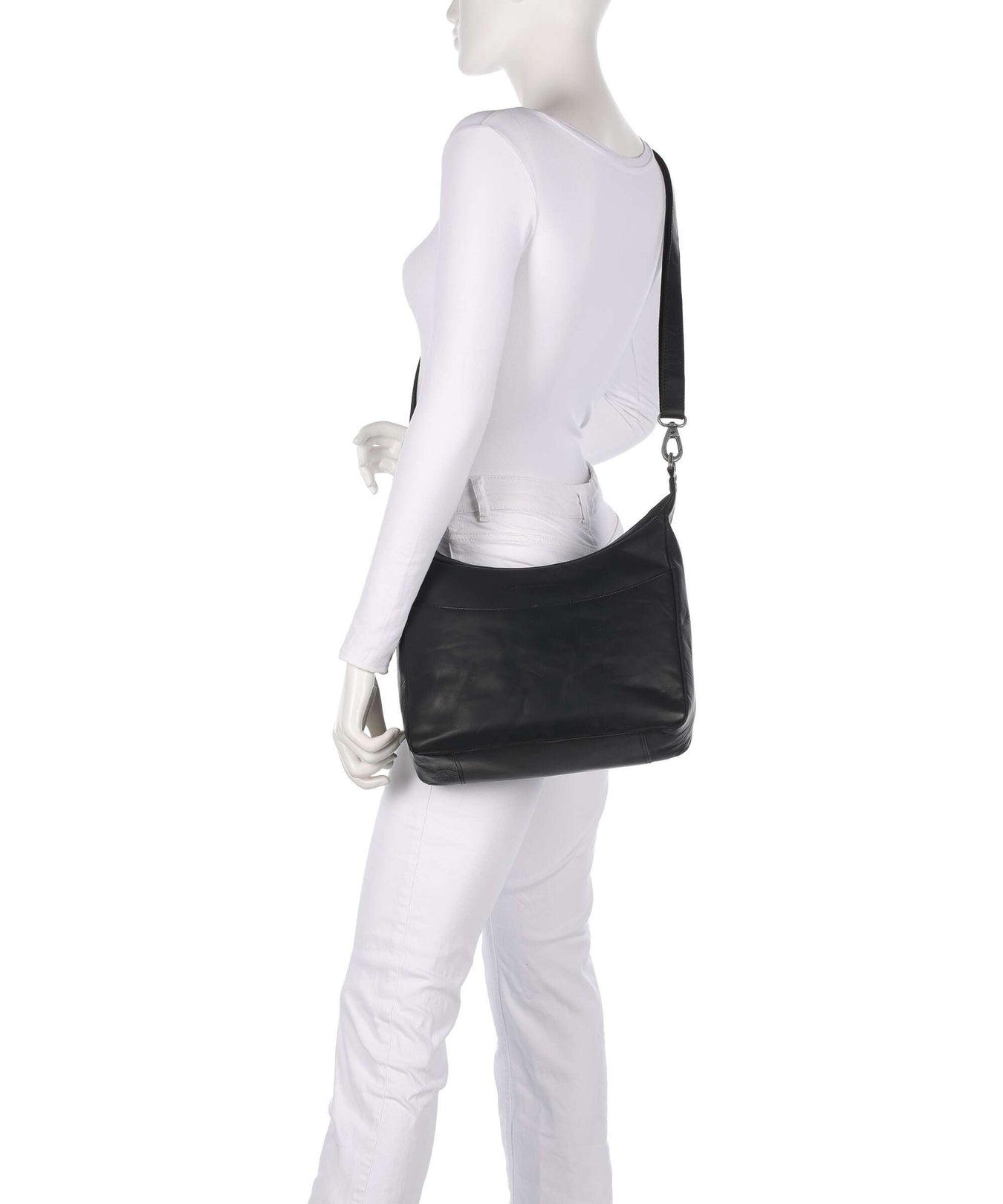 The Chesterfield Brand Wax Pull Up Cow Olvia Hobo bag black