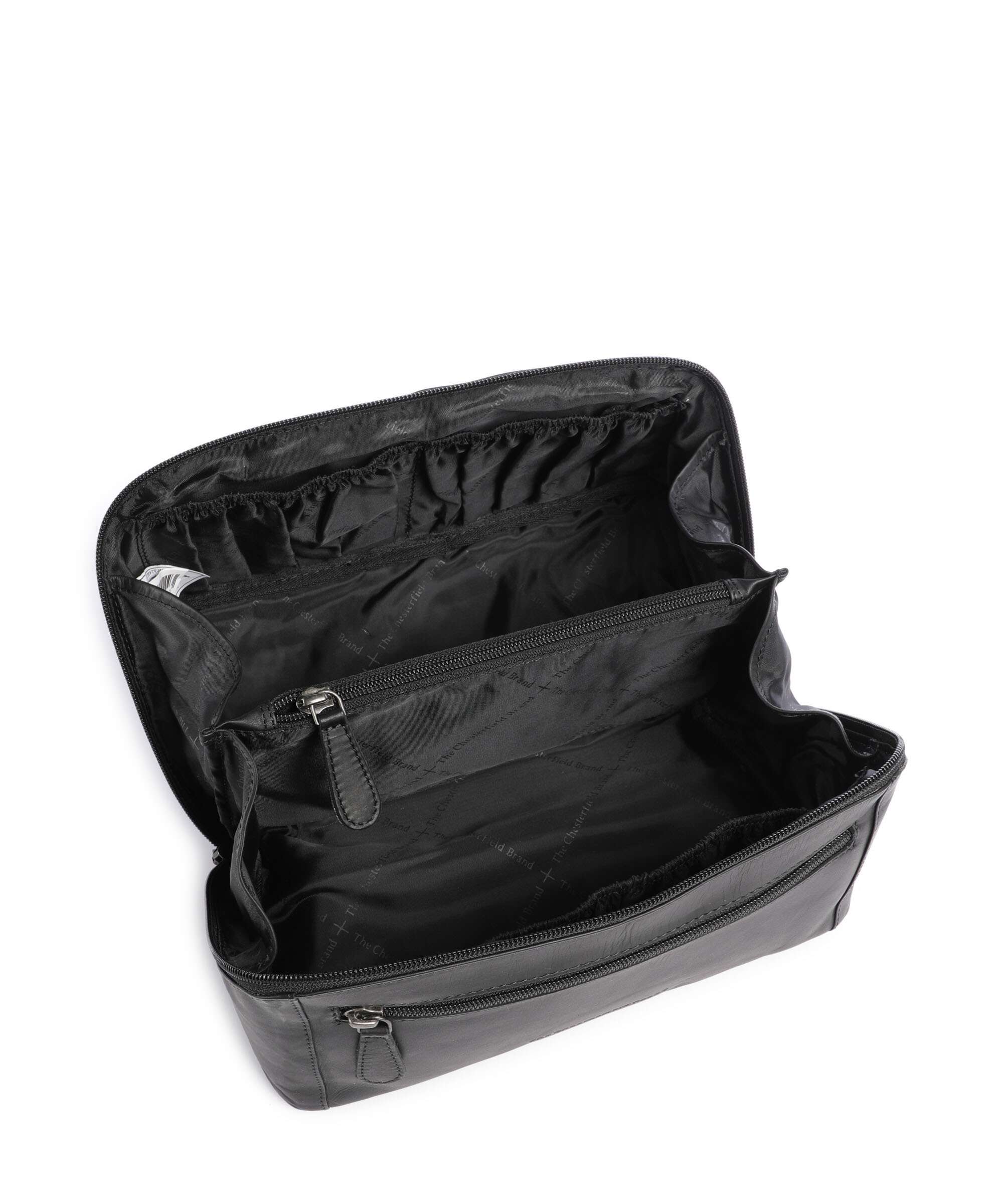 The Chesterfield Brand Wax Pull Up Cow Elmia Toiletry bag black