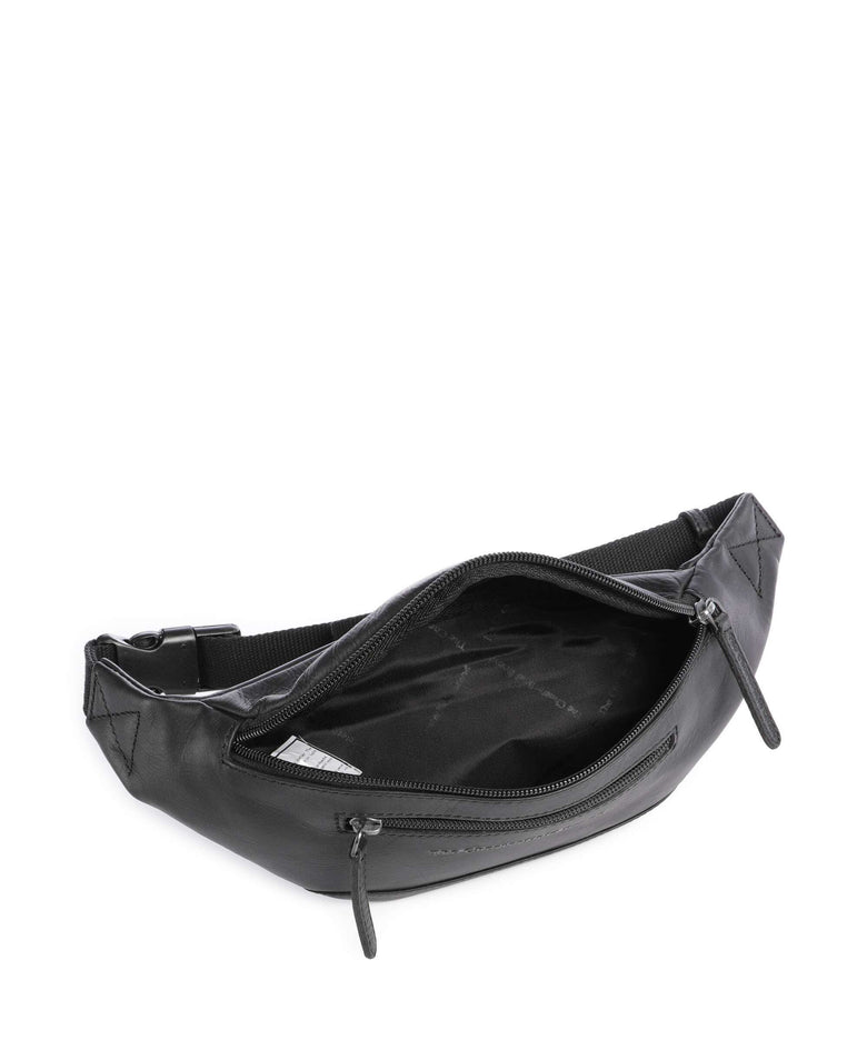 The Chesterfield Brand Wax Pull Up Cow Brana Fanny pack black