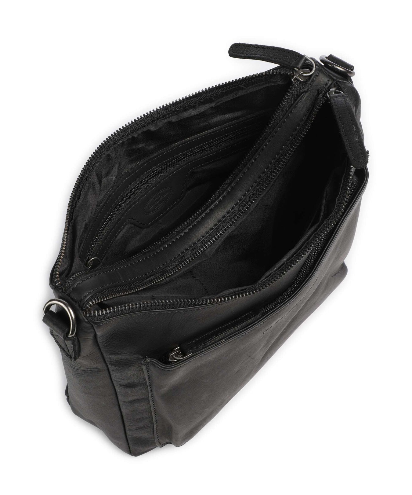 The Chesterfield Brand Wax Pull Up Cow Tivra Shoulder bag black