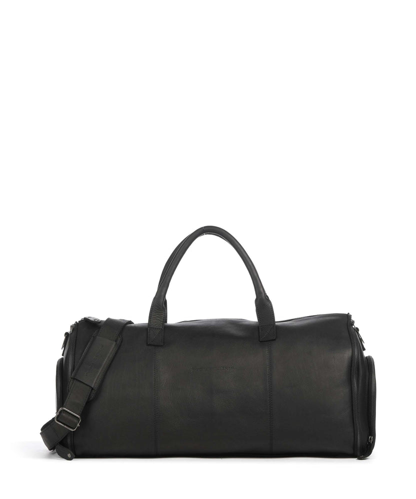 The Chesterfield Brand Wax Pull Up Cow Finlay Weekend bag black