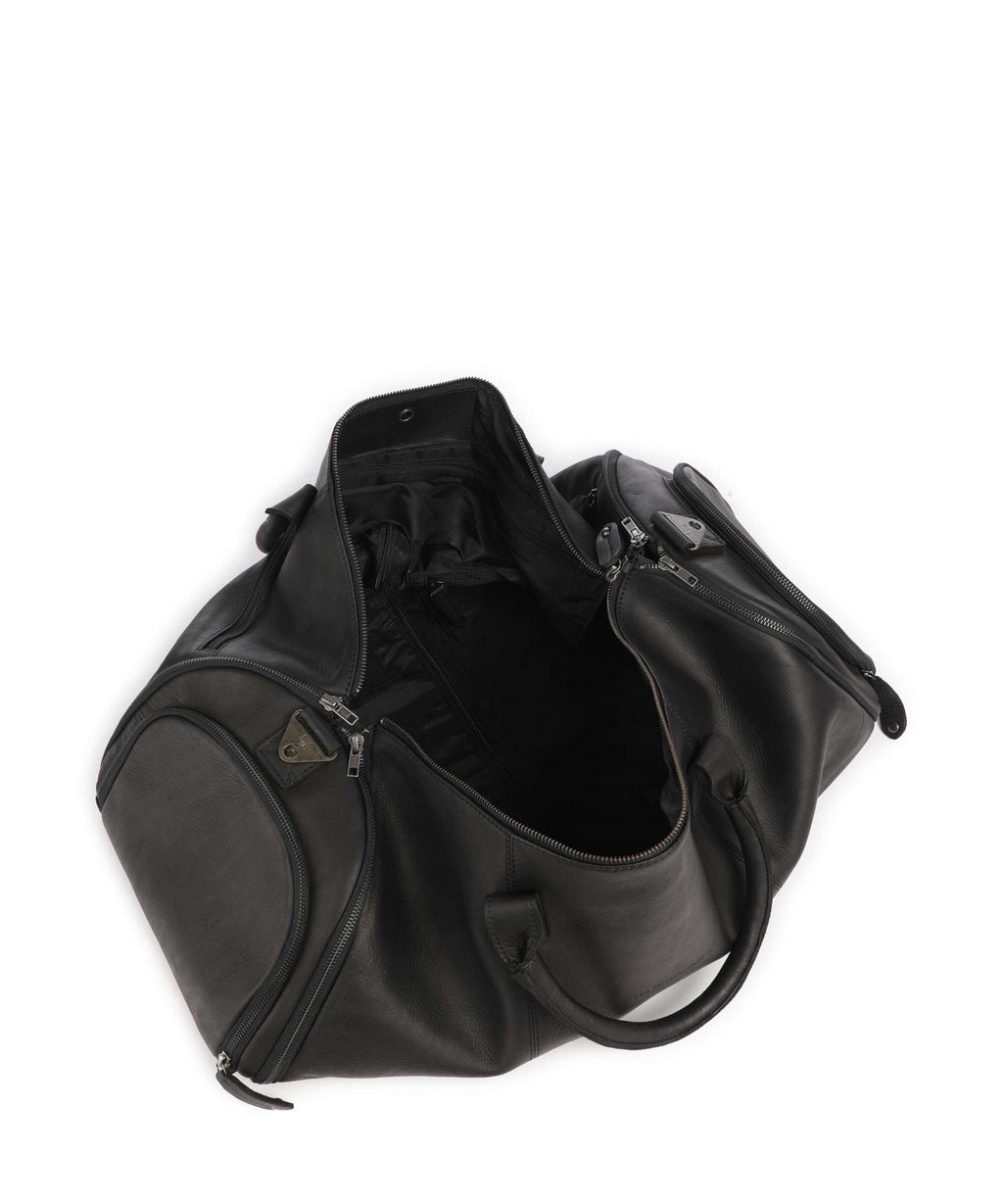 The Chesterfield Brand Wax Pull Up Cow Finlay Weekend bag black