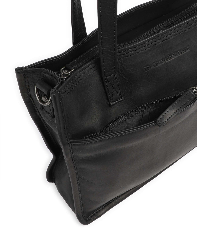 The Chesterfield Brand Wax Pull Up Cow Estella Tote bag black
