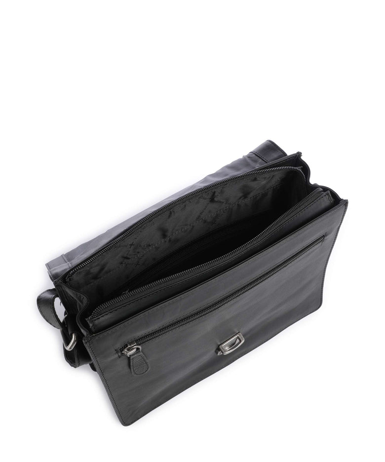 The Chesterfield Brand Wax Pull Up Cow Lunor Crossbody bag black