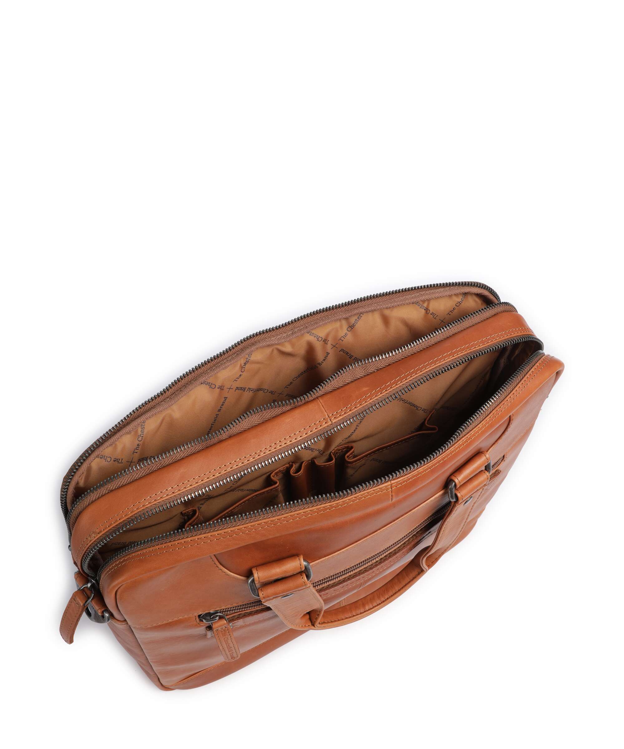 The Chesterfield Brand Wax Pull Up Cow Montara Laptop bag cognac