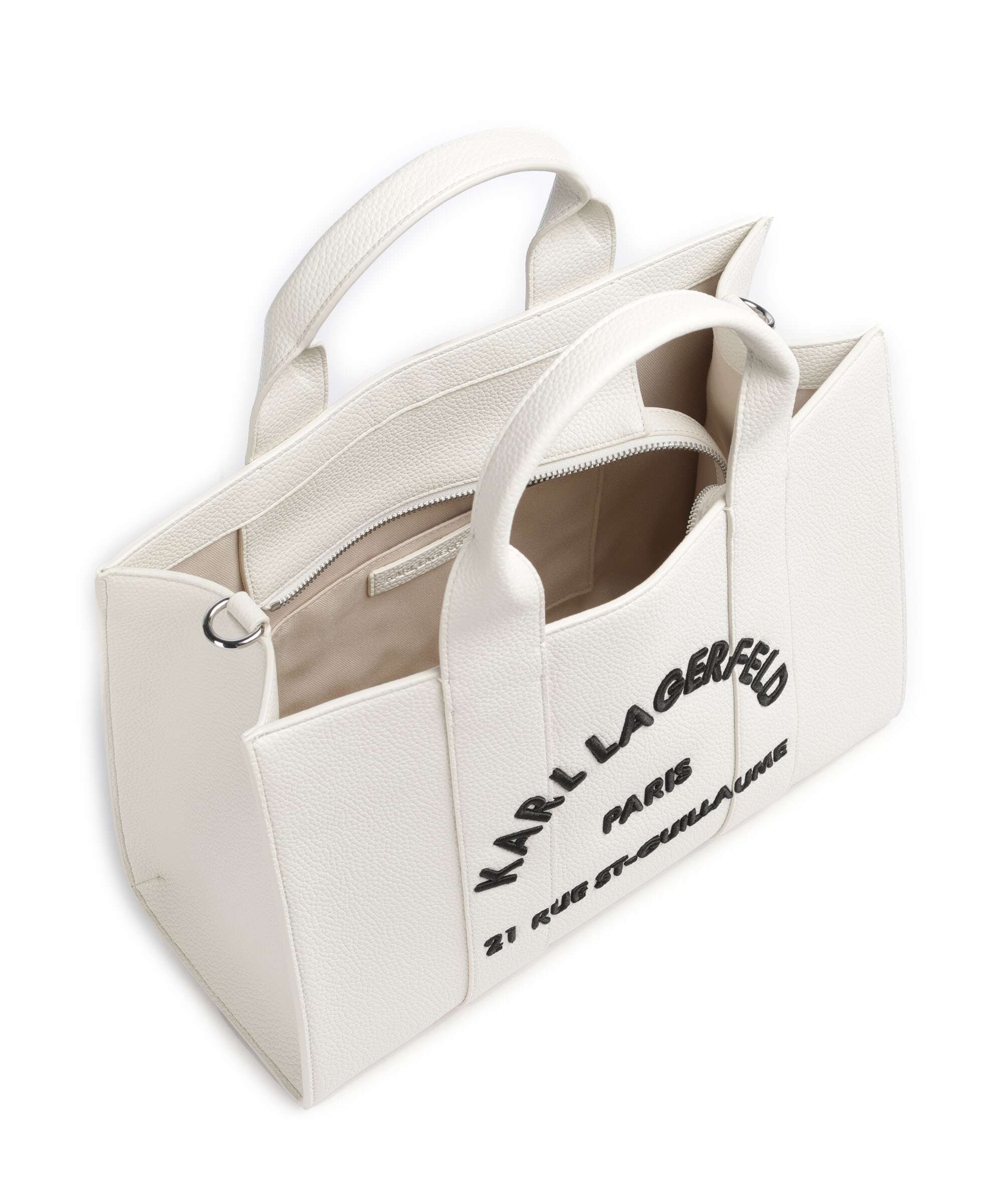 Karl Lagerfeld K/Rue St Guillaume Medium Handbag off white