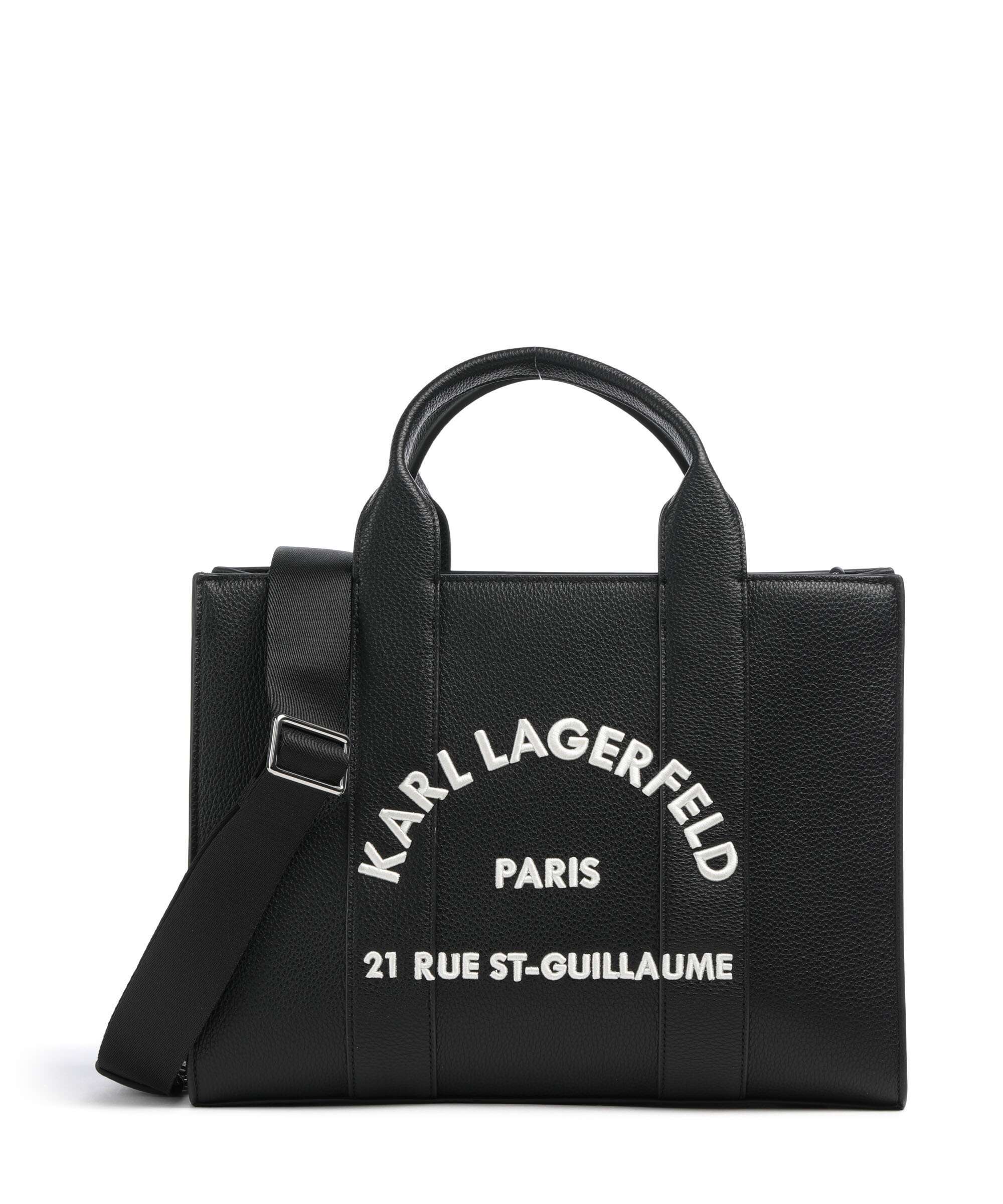 Karl Lagerfeld K/Rue St Guillaume Medium Handbag white/black