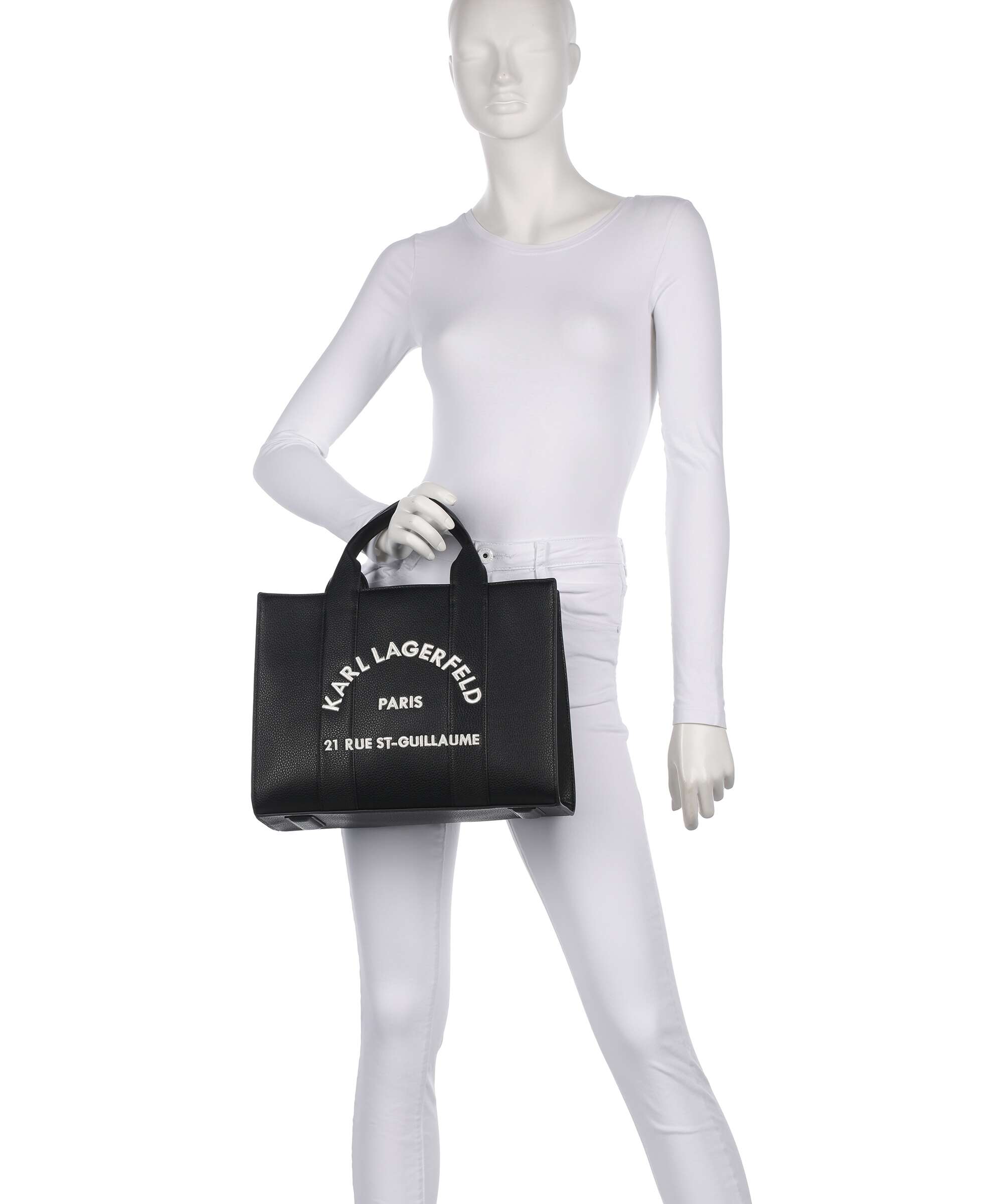 Karl Lagerfeld K/Rue St Guillaume Medium Handbag white/black
