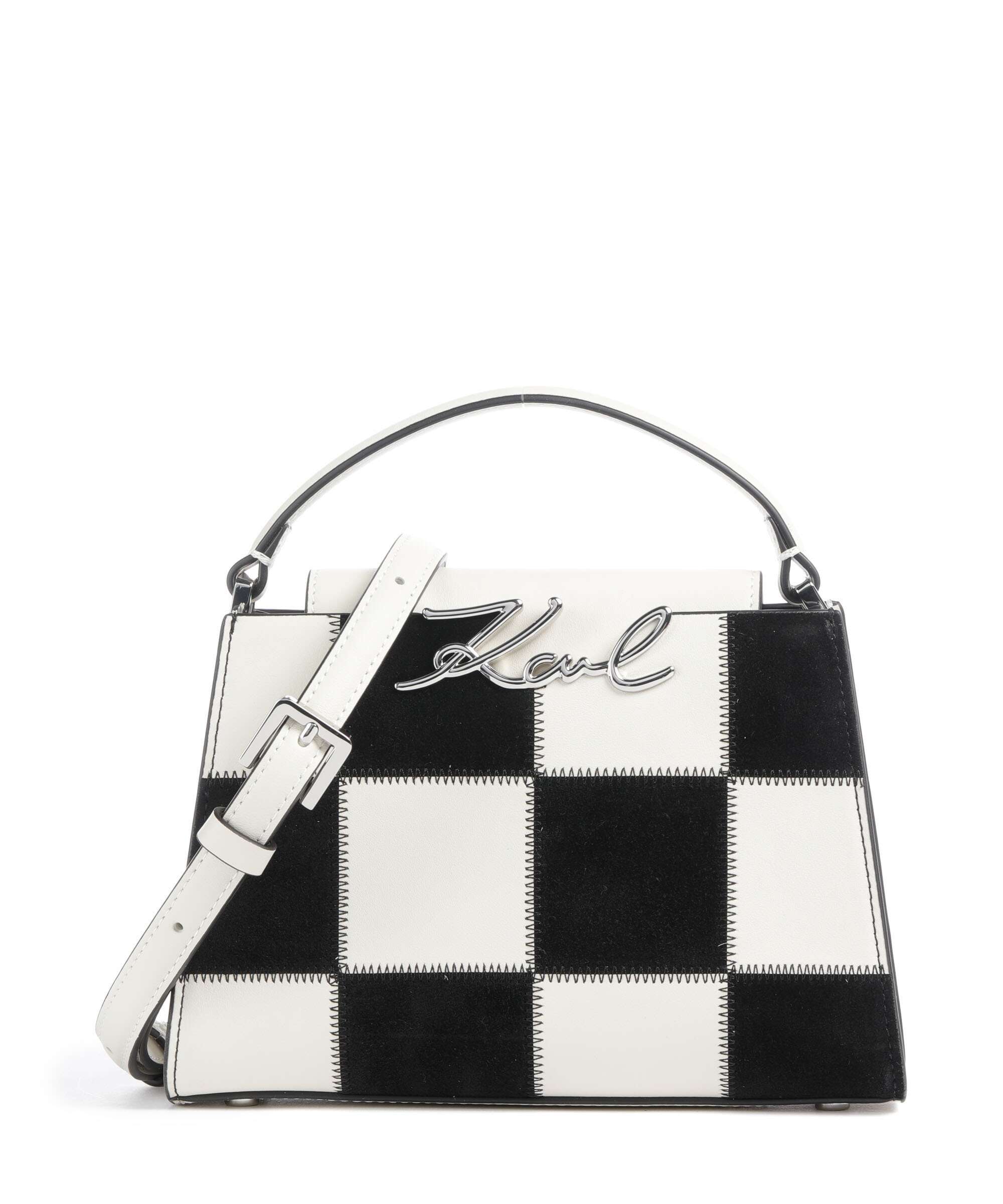 Karl Lagerfeld K/Signature Mini Handbag black/white check