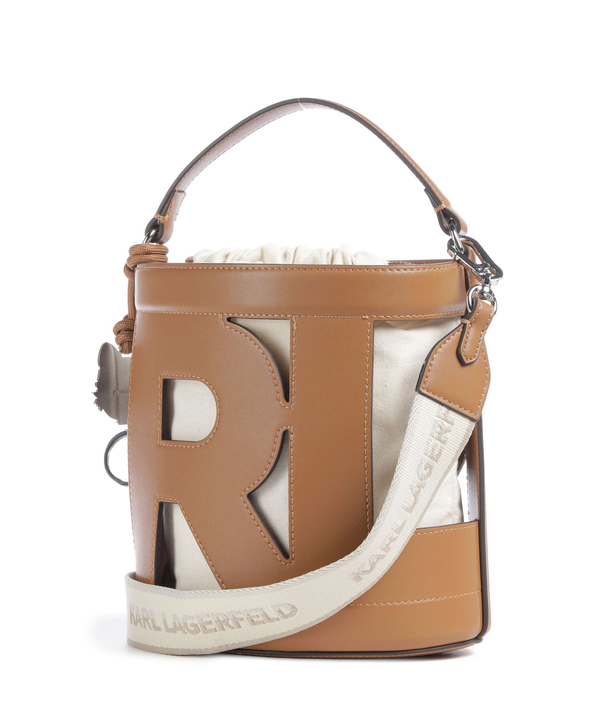 Karl Lagerfeld Ikon Monogram Bucket bag diagonal cream monogram