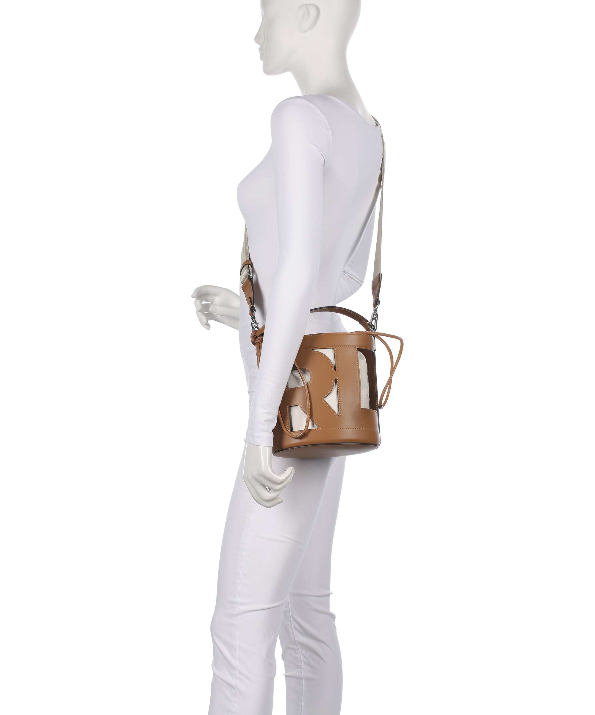 Karl Lagerfeld Ikon Monogram Bucket bag diagonal cream monogram