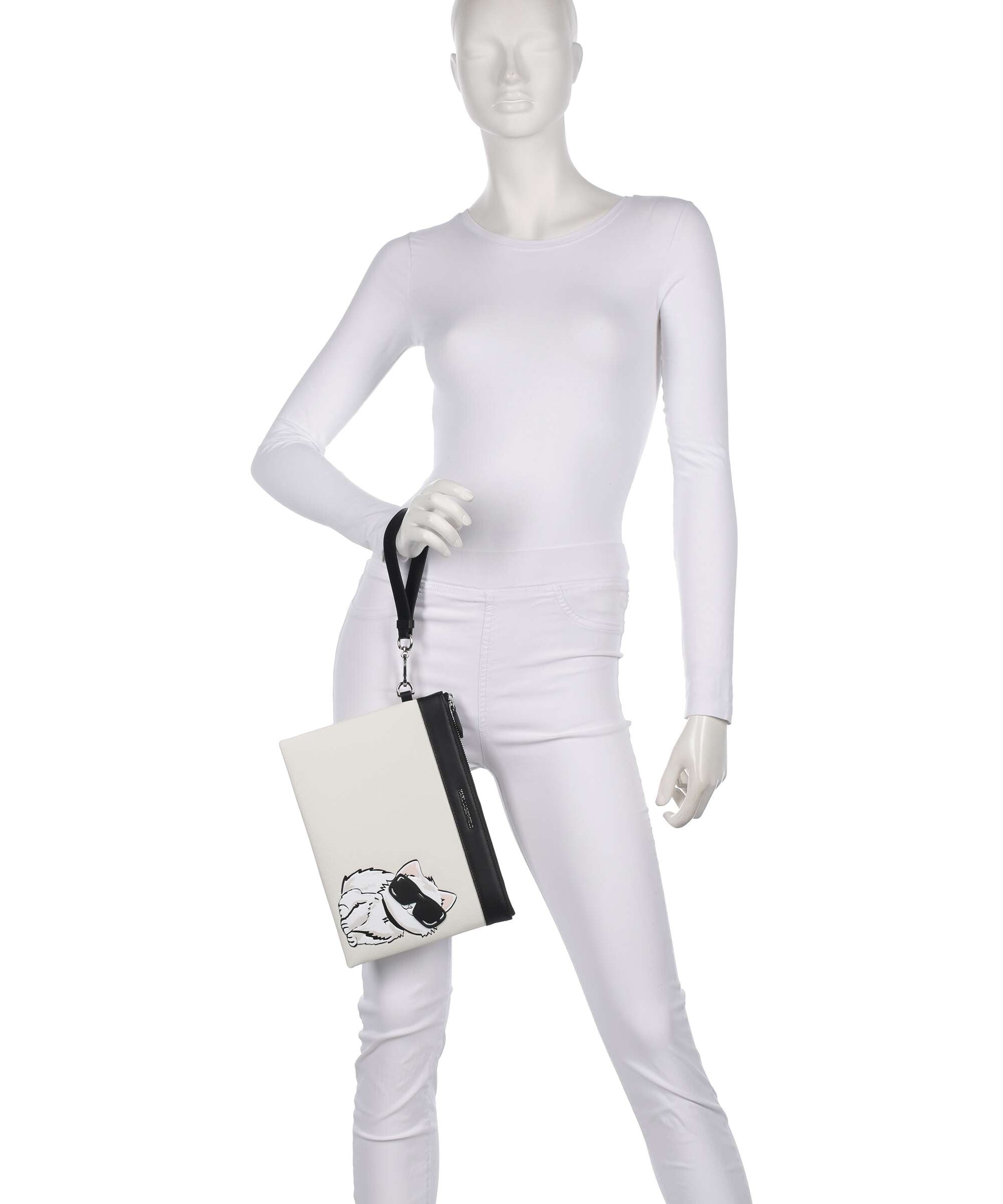 Karl Lagerfeld Ikon Choupette Wristlet off white